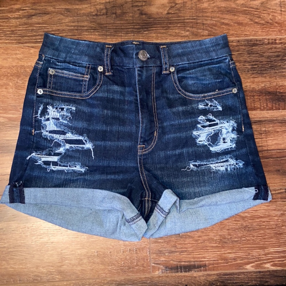 American Eagle High Rise Dark Wash Shorts